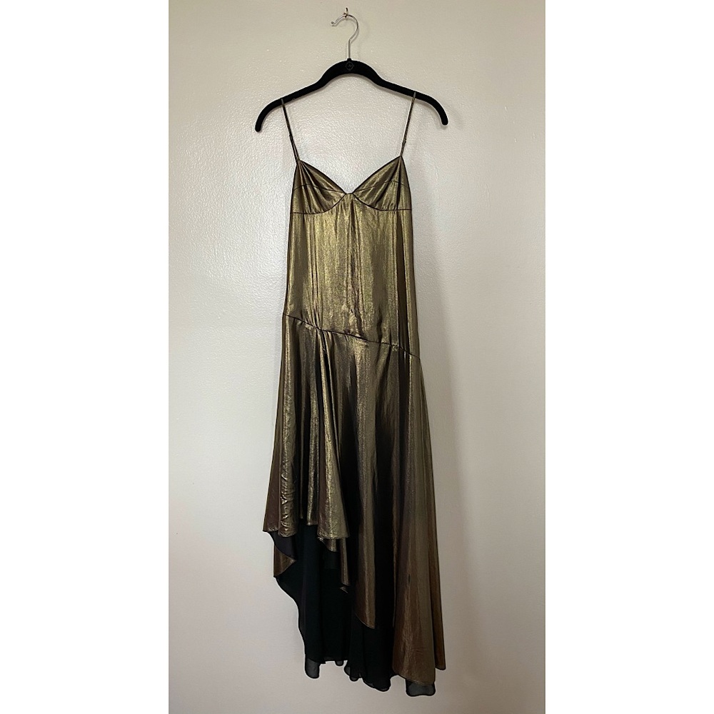 Haute Hippie gold metallic lame dress